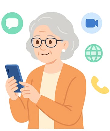 Abuela usando el móvil